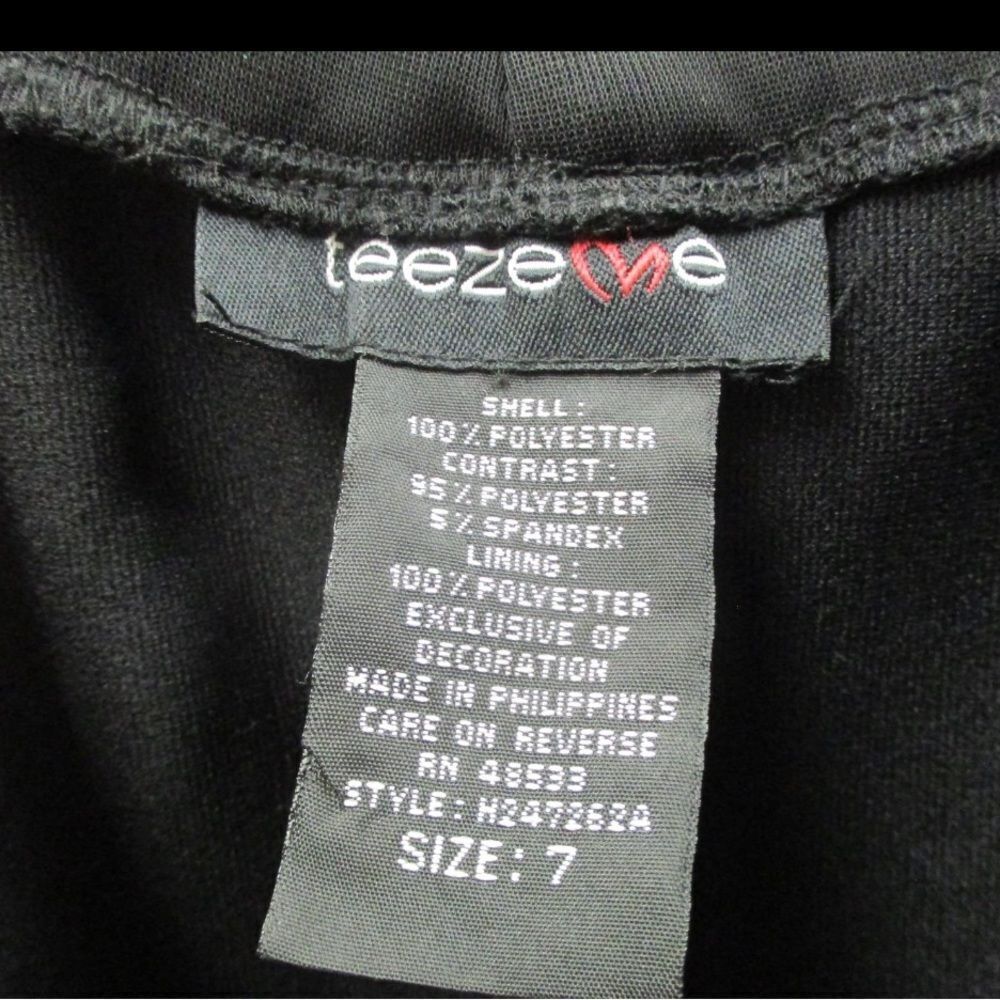 TEEZE ME Black Midi Strapless Dress WITH Bling NWT Size 7 - Picture 5 of 6